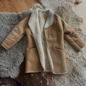 Vintage Tan Shearling Leather Jacket